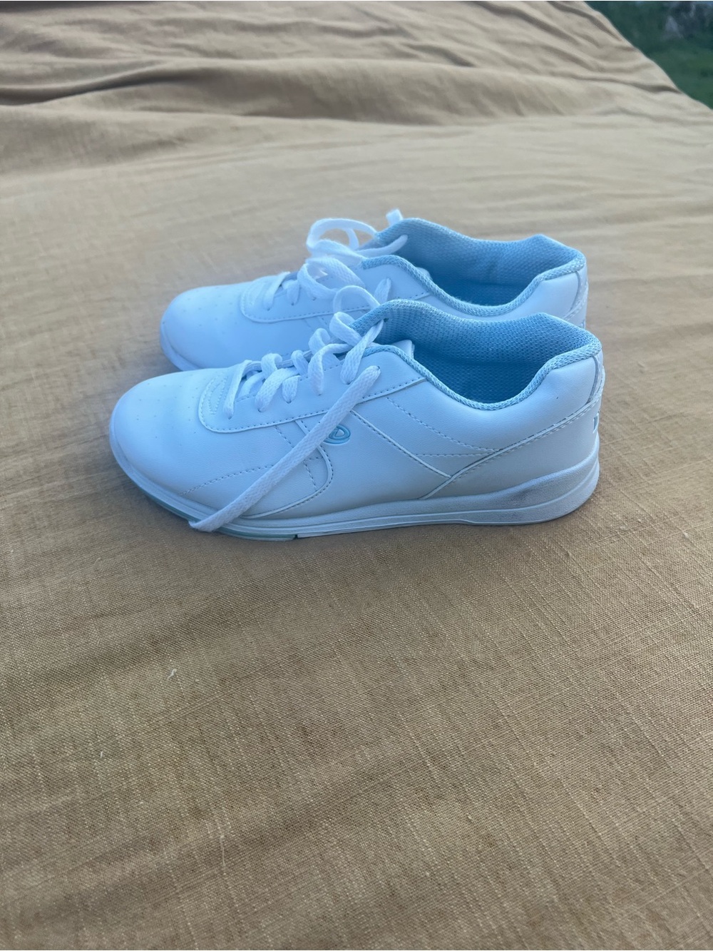 Dexter Raquel III White/Light Blue Bowling Shoes Size 8.5 Slide-Rite Non-Marking